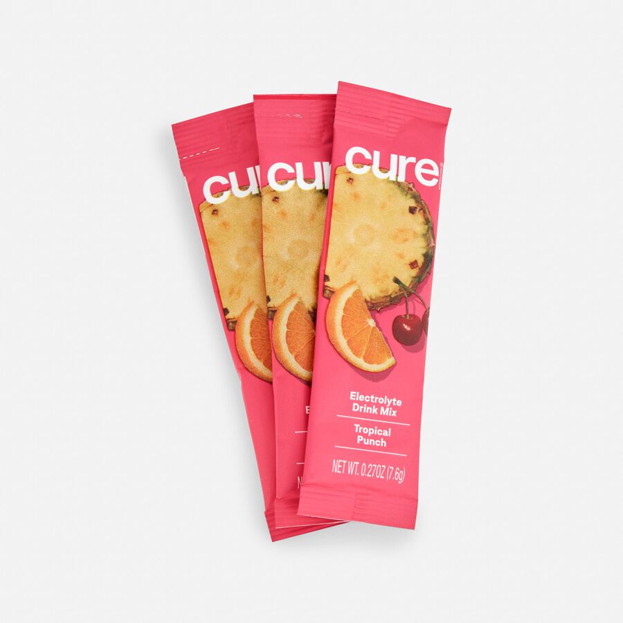 Cure Hydrating Electrolyte Drink Mix Pouches, Tropical Punch, 14 ct. (2-Pack), , large image number 2