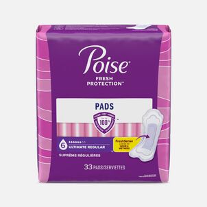 Poise Incontinence Pads, Ultimate Regular, 33 ct.