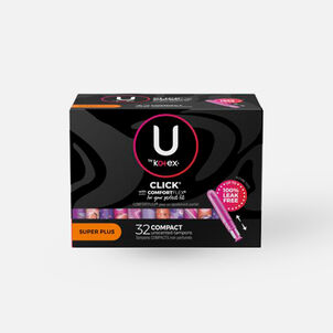 U by Kotex Click Compact Tampons, Super Plus Absorbency, 32 ct.