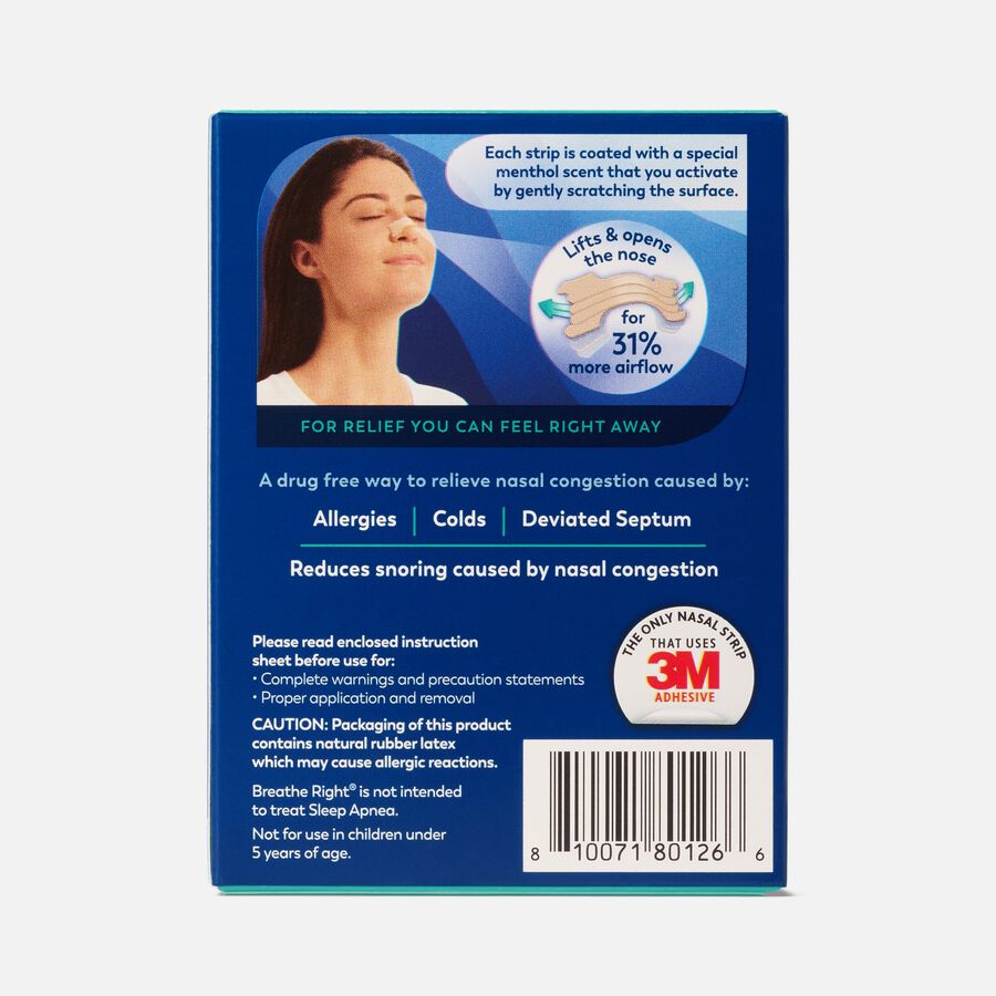 Breathe Right Extra Strength Nasal Strips, Menthol Scented, Tan, 26 ct., , large image number 1
