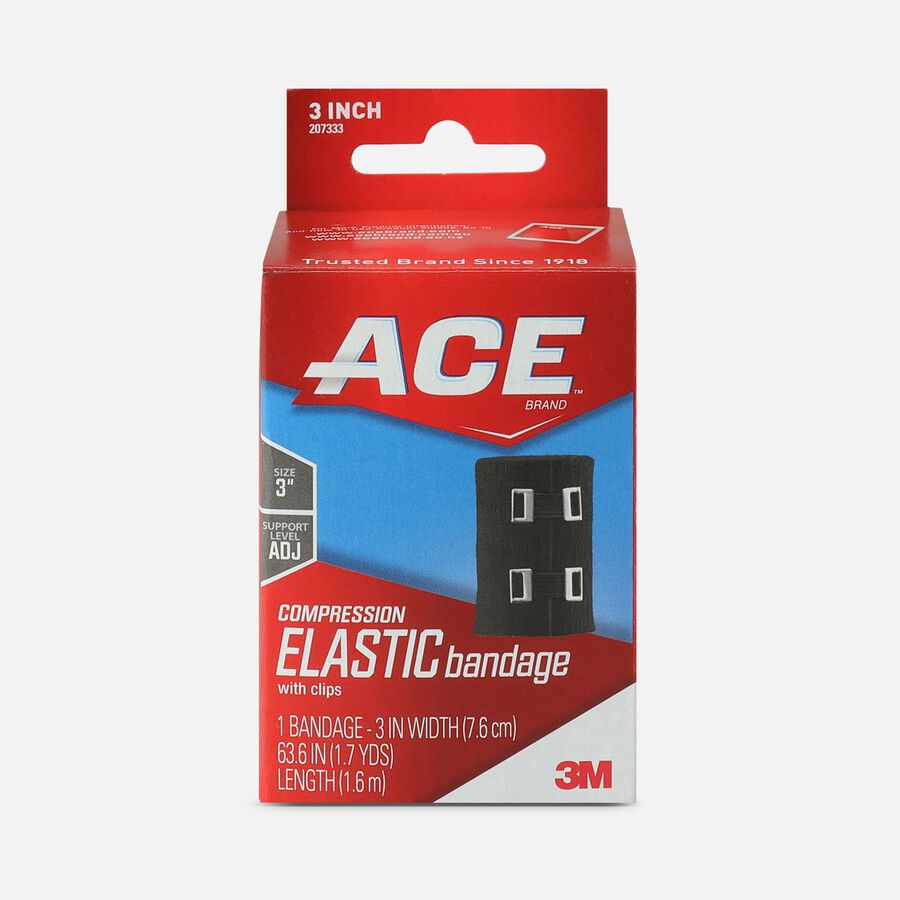 Ace 3" Elastic Bandage with Clips - Black, , large image number 0