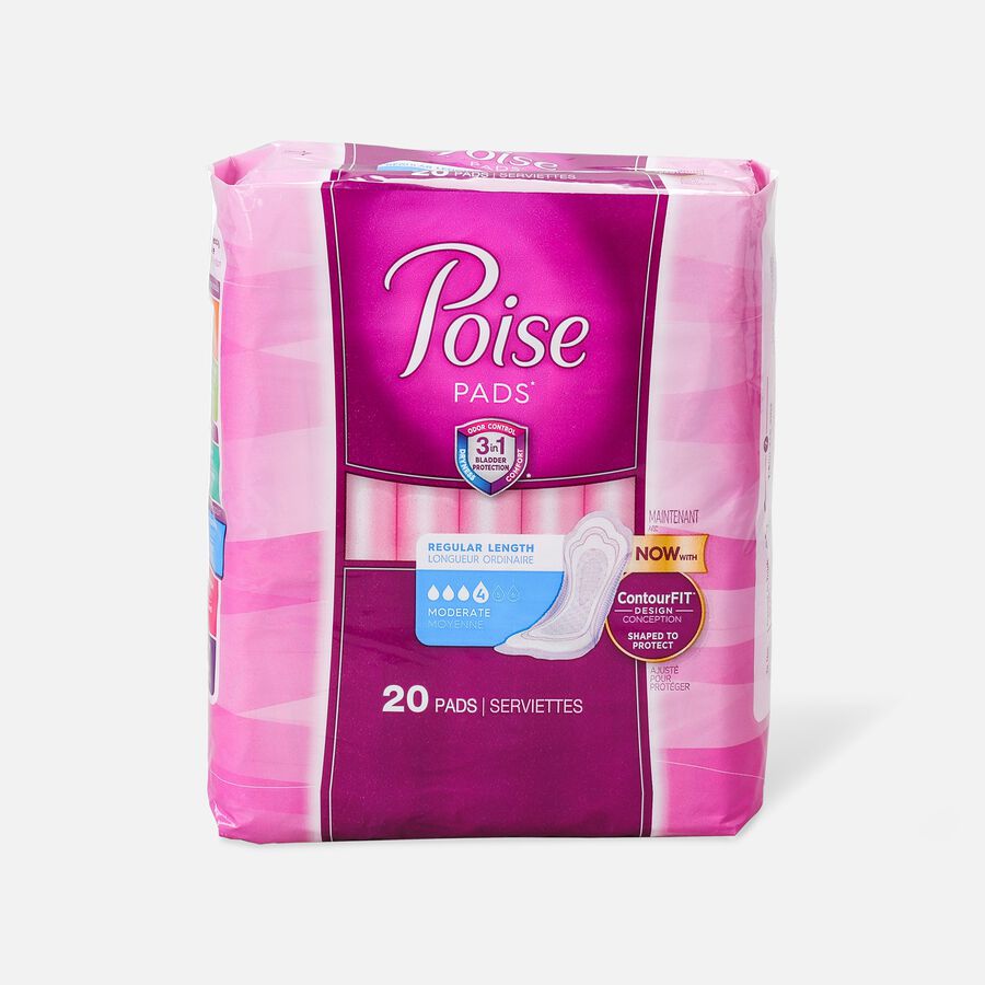 Poise Incontinence Pads, Moderate Absorbency 10", 20 ct., , large image number 0