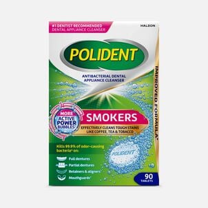 Polident Smokers Antibacterial Dental Appliance Cleanser Tablets, 90 ct.