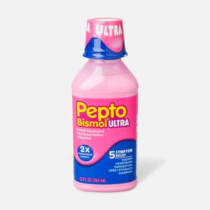 Pepto Bismol Ultra 5 Symptom Stomach Relief Liquid, Original, 12 oz.