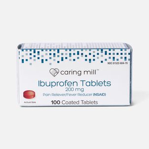 Caring Mill™ Ibuprofen Pain Reliever/ Fever Reducer (NSAID) Brown Coated Tablets, 100 ct.