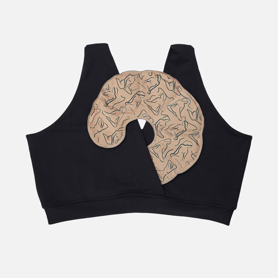 Nyssa FourthWear Postpartum Recovery Bralette & Breast & Chest Ice/Heat Packs, Black, S/M, , large image number 0