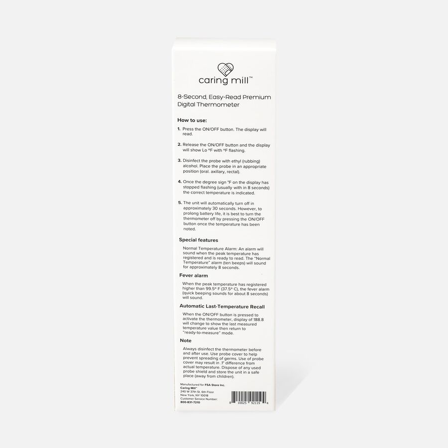 Caring Mill® 8 Second Easy Read Premium Digital Thermometer, Blue, Blue, large image number 2