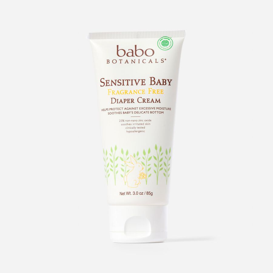 Babo Botanicals Sensitive Baby Fragrance Free Diaper Cream, 3 oz., , large image number 0