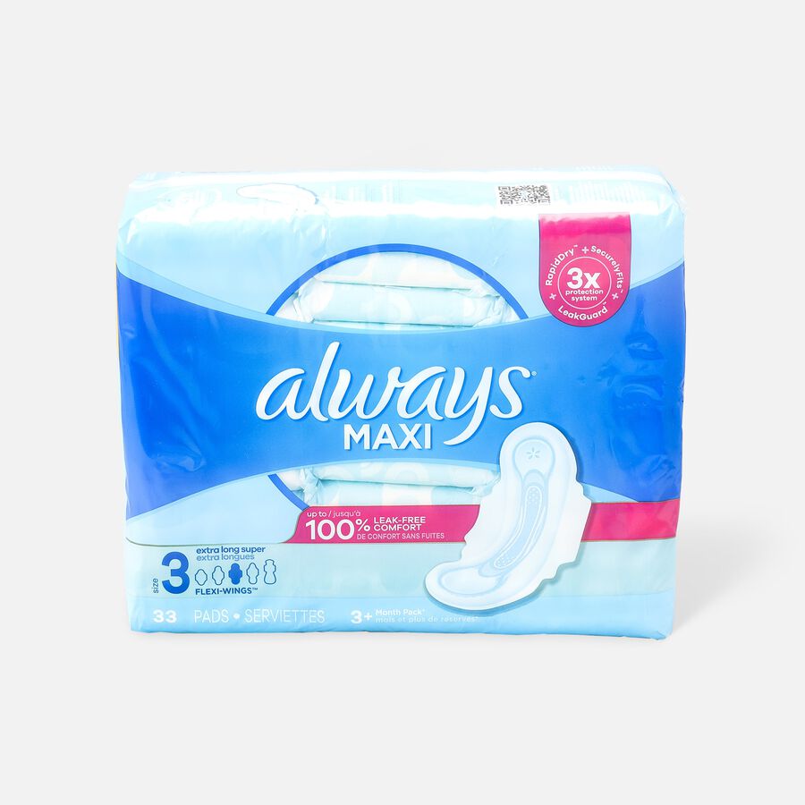 Always Maxi Pads with Wings, Unscented, , large image number 1