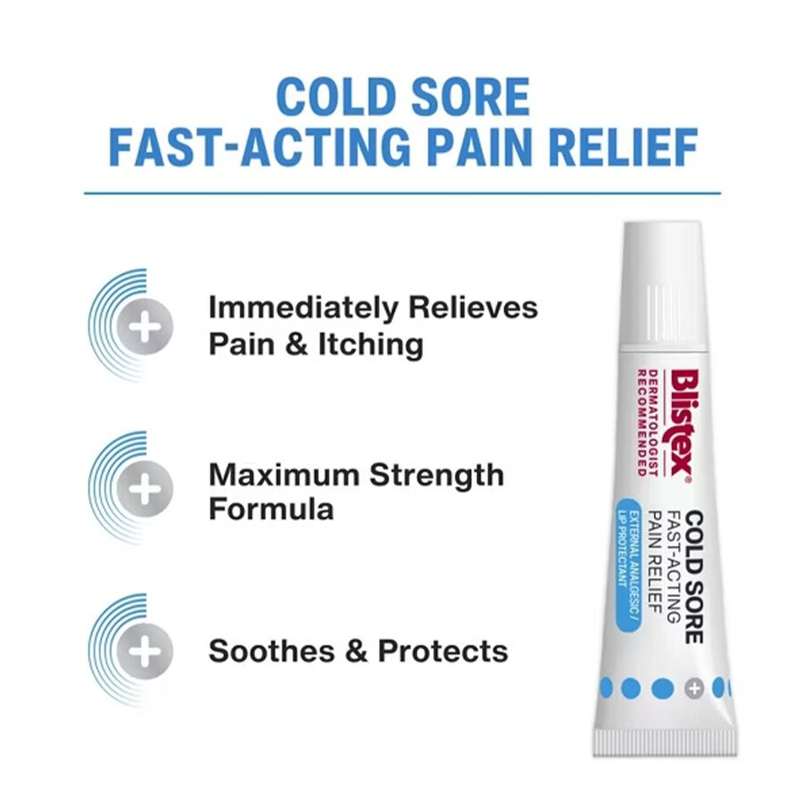 Blistex Cold Sore Duo Pack Fast-Acting Pain Relief And Cold Sore Treatment, 0.07 oz. and 0.15 oz., , large image number 2