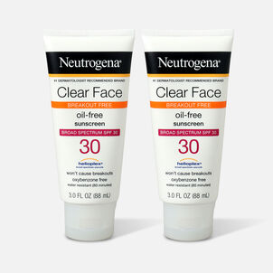 Neutrogena Clear Face Liquid Sunscreen Lotion SPF 30 - 3 fl oz. (2-Pack)