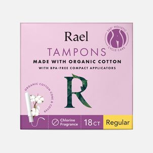 Rael Organic Cotton Core Tampons with Plant Based Compact Applicators