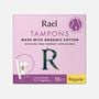 Rael Organic Cotton Core Tampons with Plant Based Compact Applicators - Regular, 18 ct., , large image number 0