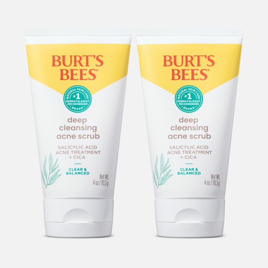Burt's Bees Clear and Balanced Deep Cleansing Acne Scrub, 4 oz. (2-Pack), , large image number 0
