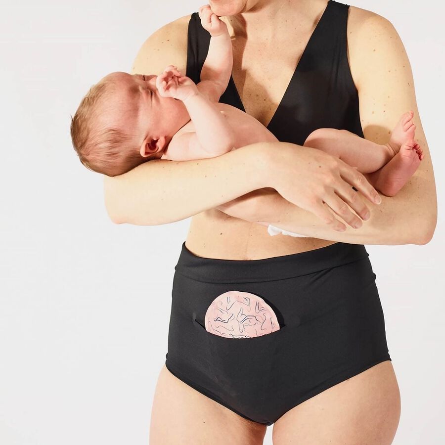 Nyssa FourthWear Postpartum Recovery Underwear & Between Legs Ice/Heat Pack, Black, S/M, , large image number 4