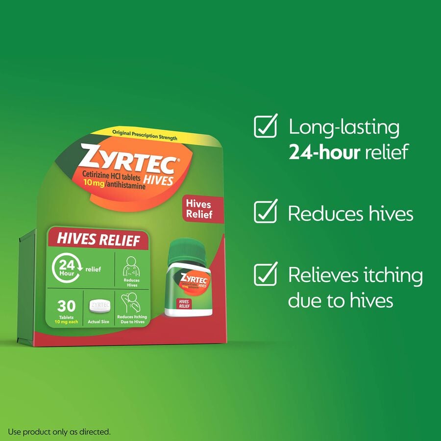 Zyrtec Hives Itch Relief 10 MG Tablets, 30 ct., , large image number 2