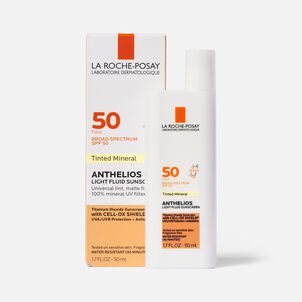 La Roche-Posay Anthelios 50 Mineral Sunscreen Tinted for Face, Ultra-Light Fluid SPF 50 with Antioxidants, 1.7 oz.