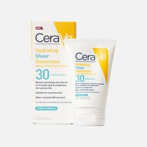 CeraVe Hydrating Sheer Sunscreen for Face and Body, SPF 30