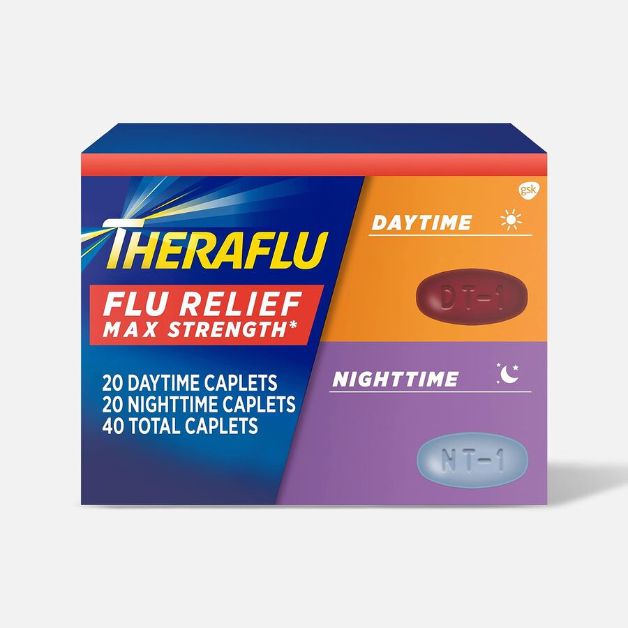 TheraFlu Flu Relief Max Strength Daytime & Nighttime Caplets, 40 ct., , large image number 0