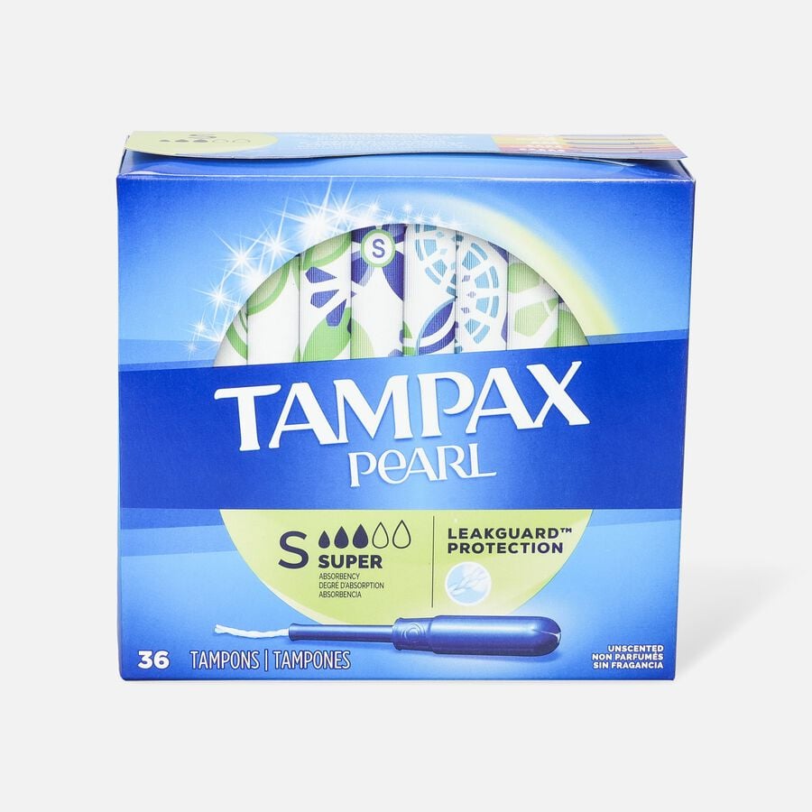 Tampax Pearl Tampons with BPA-Free Plastic Applicator and LeakGuard Braid, Unscented, , large image number 3