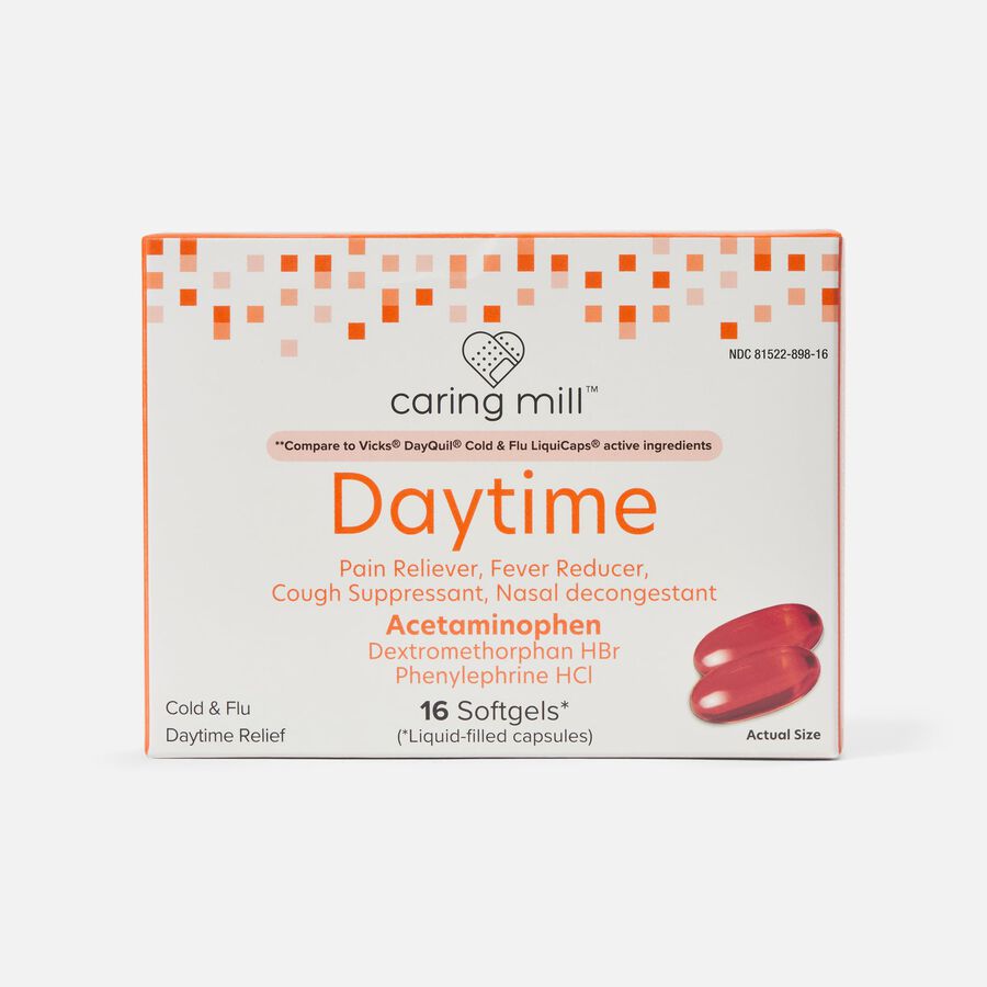 Caring Mill&trade; Daytime Cold & Flu Relief Soft Gels, 16 ct., , large image number 0