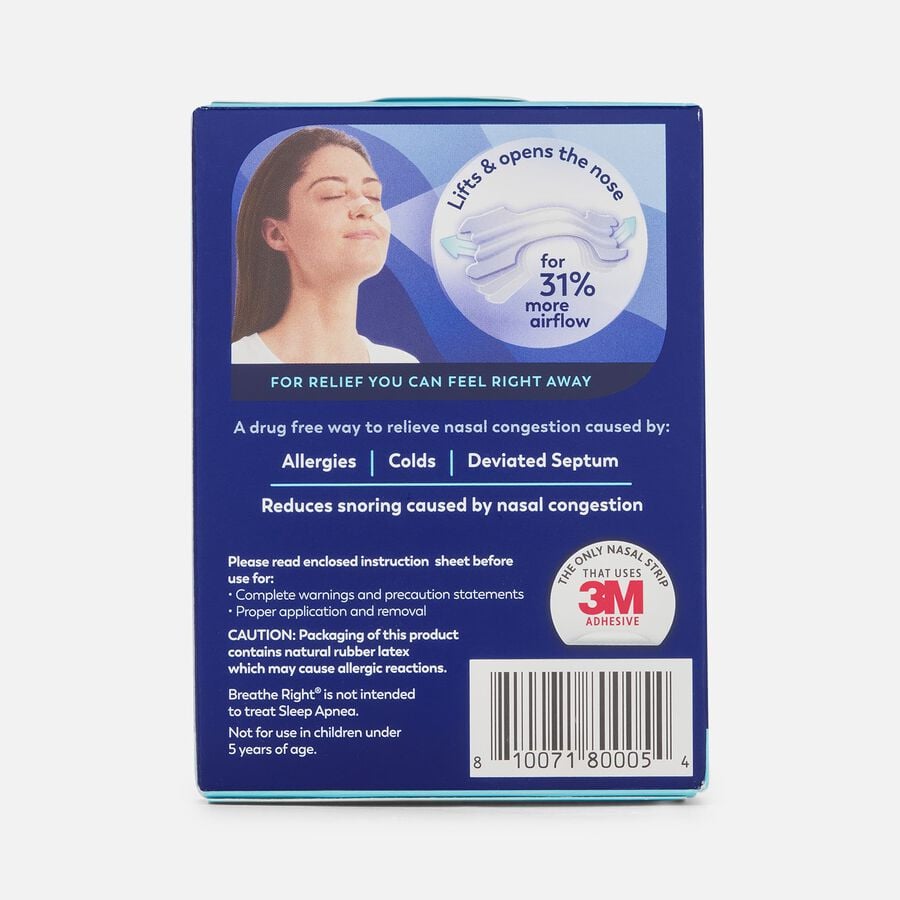Breathe Right, Clear Strips, Large, 30 ct., Clear, large image number 1