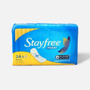 Stayfree Maxi Pads Regular, 24 ct.