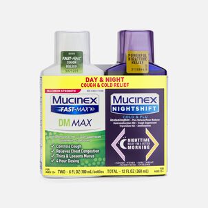 Mucinex FAST-MAX DM Max & MUCINEX Nightshift Cold & Flu, 2x6 oz.