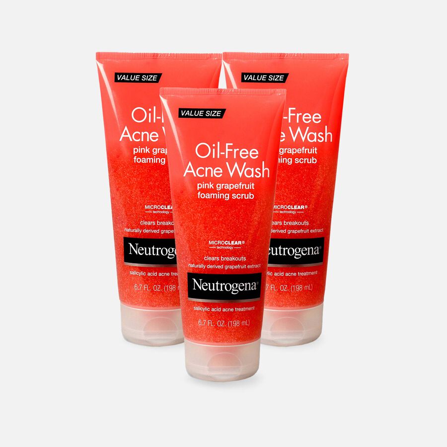 Neutrogena Pink Grapefruit Foaming Face Scrub, 6.7 oz. (3-Pack), , large image number 0