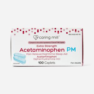 Caring Mill ™ Extra Strength Acetaminophen PM Caplets, 100 ct.