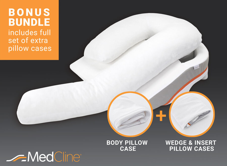 MedCline Acid Reflux Relief Pillow System + Extra Cases, Medium, Height 5' 5"-5' 11", , large image number 1
