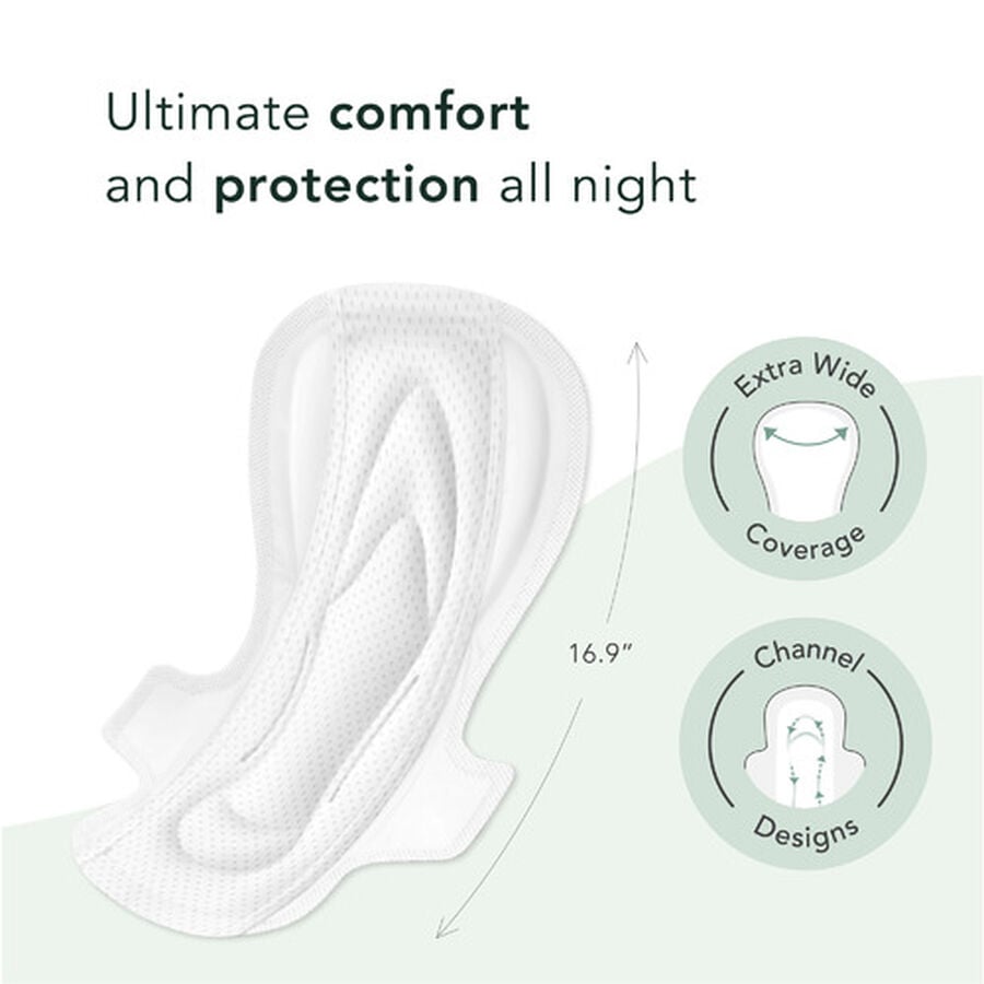 Rael Organic Cotton Cover Pads, Extra Long Overnight, , large image number 8