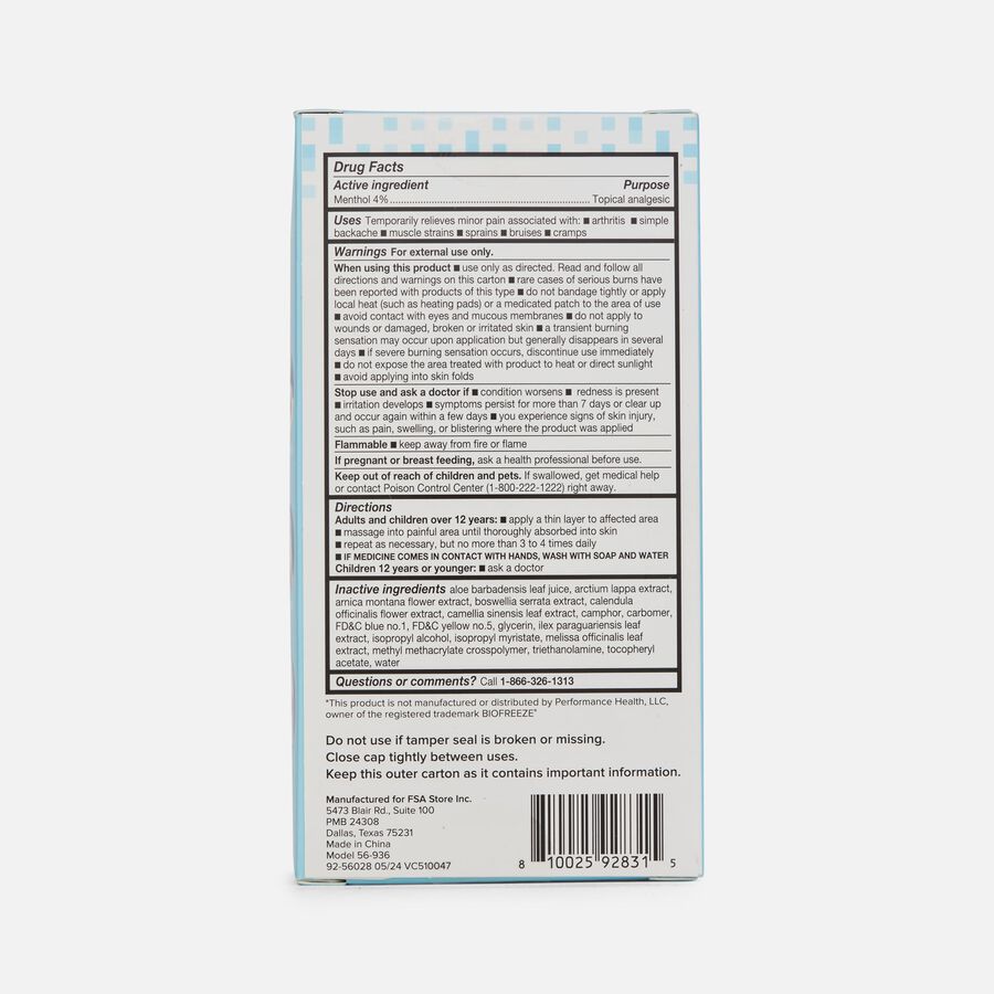 Caring Mill™ Menthol Pain Relief Roll-On Gel, 2.5 fl oz., , large image number 3
