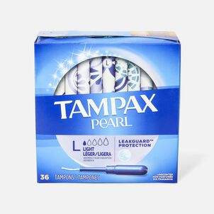 Tampax Pearl Tampons with BPA-Free Plastic Applicator and LeakGuard Braid, Unscented