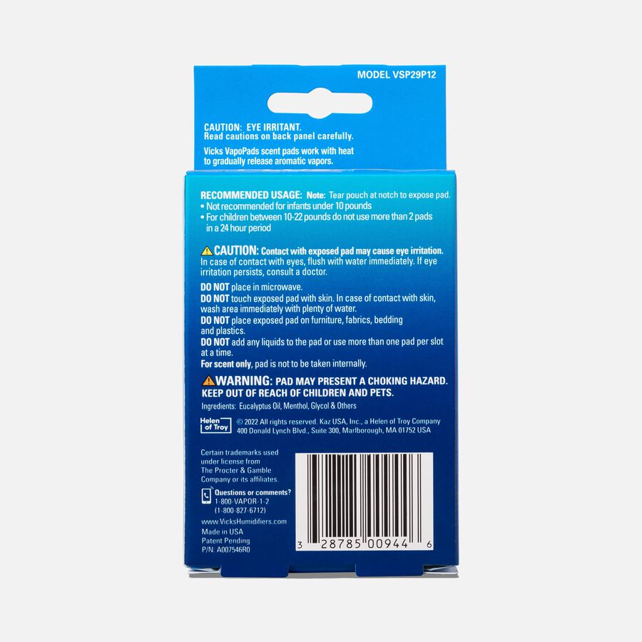 Vicks VapoPads&reg; Plus Intense Cold Blasting Menthol, 12 Scent Pads, , large image number 1