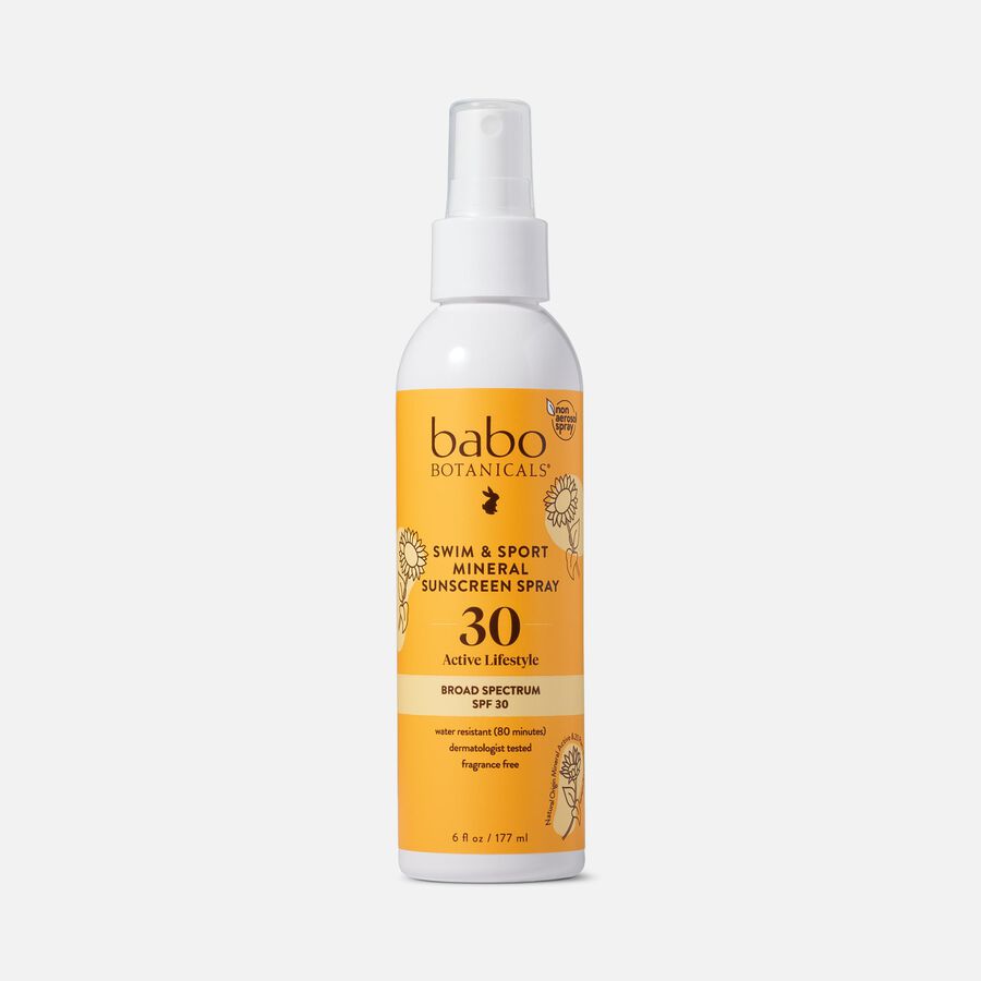 Babo Botanicals Swim & Sport Mineral Sunscreen Spray, SPF 30, 6 fl oz., , large image number 0