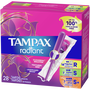 Tampax Radiant Tampons Trio Pack, Regular/Super/Super Plus Absorbency with BPA-Free Plastic Applicator and LeakGuard Braid, Unscented, 28 ct., , large image number 9