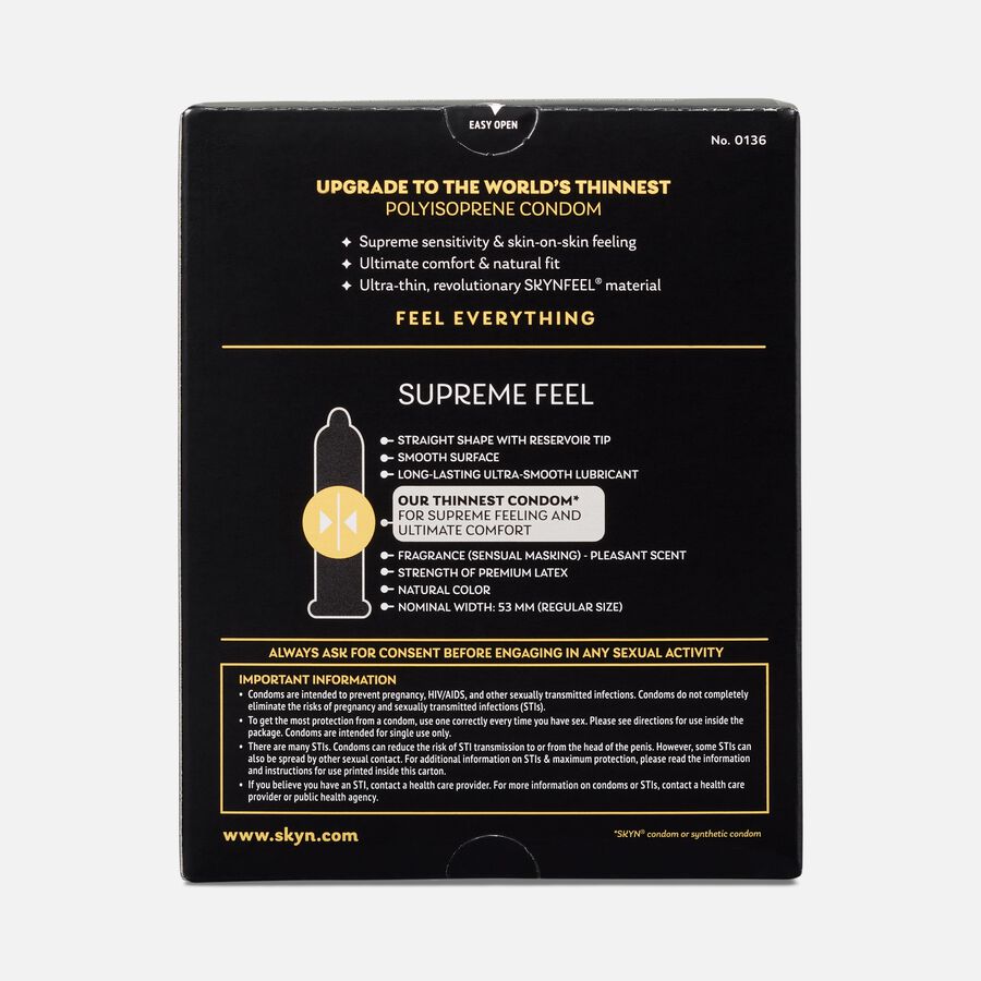 SKYN Supreme Feel, Non-Latex Lubricated Condoms, 30 ct., , large image number 1