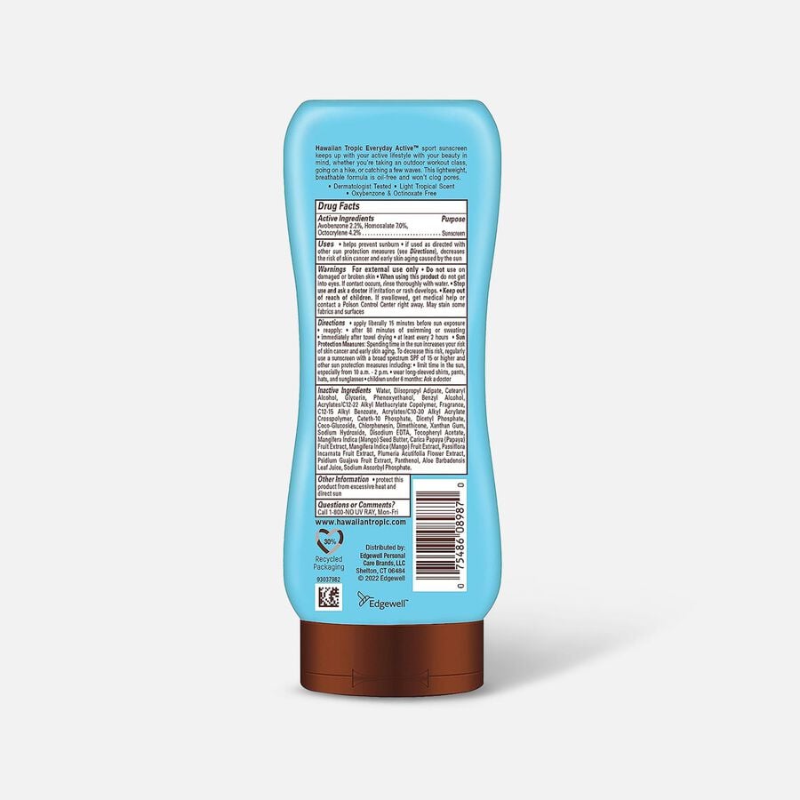 Hawaiian Tropic Everyday Active Lotion Sunscreen SPF 30, 8 oz, , large image number 1