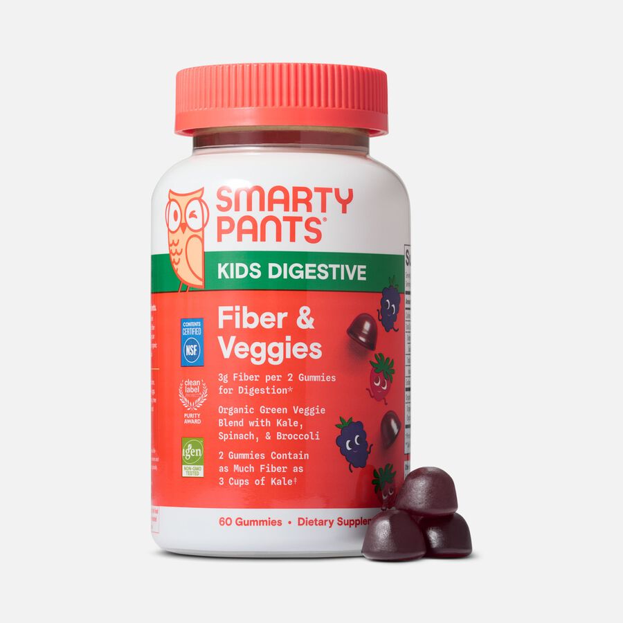 SmartyPants Kids Fiber and Veggies, 60 Gummies, , large image number 0