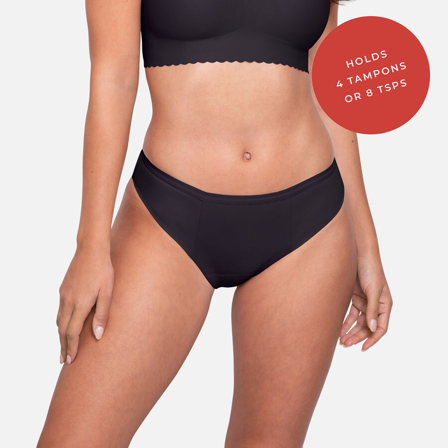 Proof® Leak & Period Underwear - Bikini (4 Tampons/8 tsps), Black, large image number 0