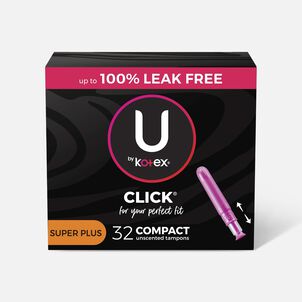 U by Kotex Click Compact Tampons, Super Plus Absorbency, 32 ct.