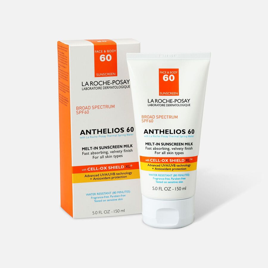 La Roche-Posay Anthelios 60 Body and Face Sunscreen Melt-In Milk Lotion, SPF 60 with Antioxidants, 5 fl oz., , large image number 0