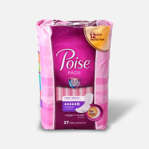 Poise Incontinence Pads, Ultimate Absorbency, Long, 27 ct.