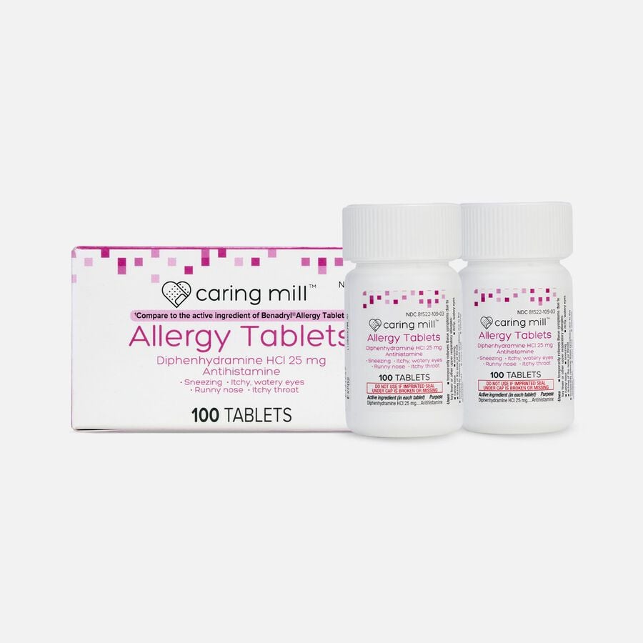 Caring Mill&trade; Diphedryl Allergy Relief Tablets, 100 ct. (2-Pack), , large image number 0