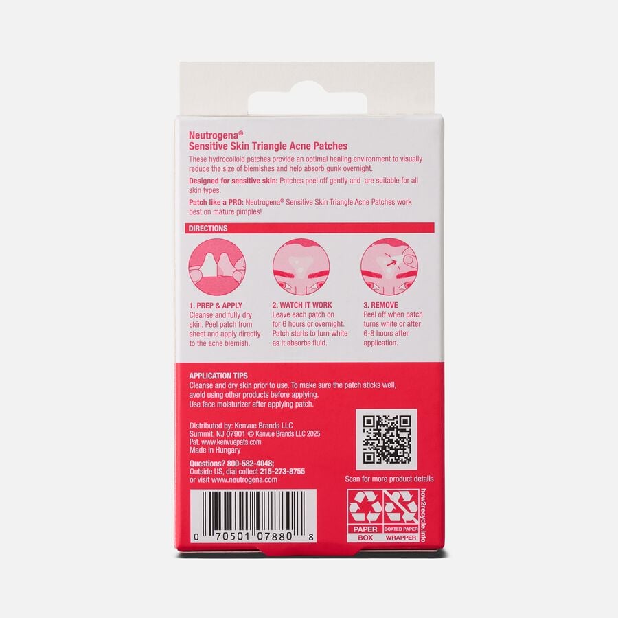 Neutrogena Sensitive Skin Acne Patch Triangles, 10 ct, , large image number 1