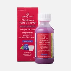 Caring Mill&trade; Children's Acetaminophen Fever Reducer & Pain Reliever Liquid, Ages 2-11, Grape, 4 fl oz.
