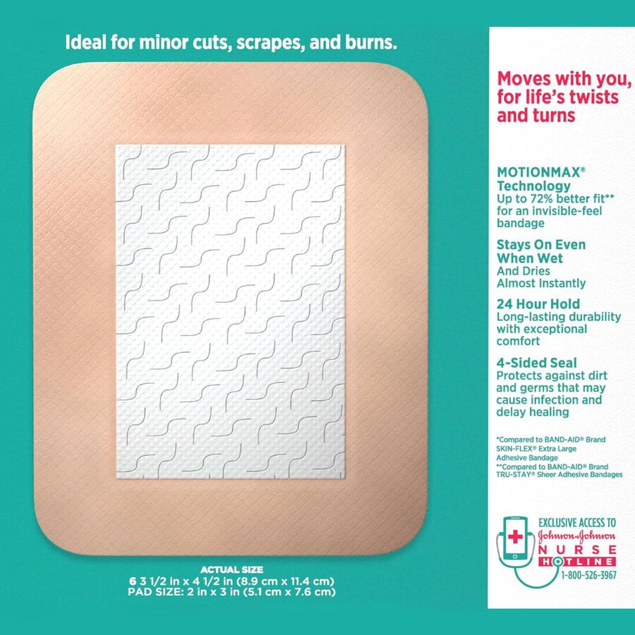 BAND-AID&reg; Skin-Flex Large Adhesive Cover Bandages, 6 ct., , large image number 1