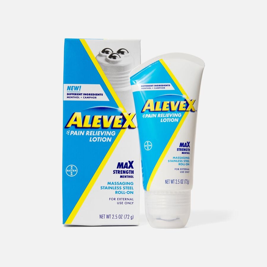 AleveX Pain Relieving Lotion with Rollerball, Powerful & Long-Lasting Targeted Pain Relief With Deep Pressure Massage Applicator, , large image number 0
