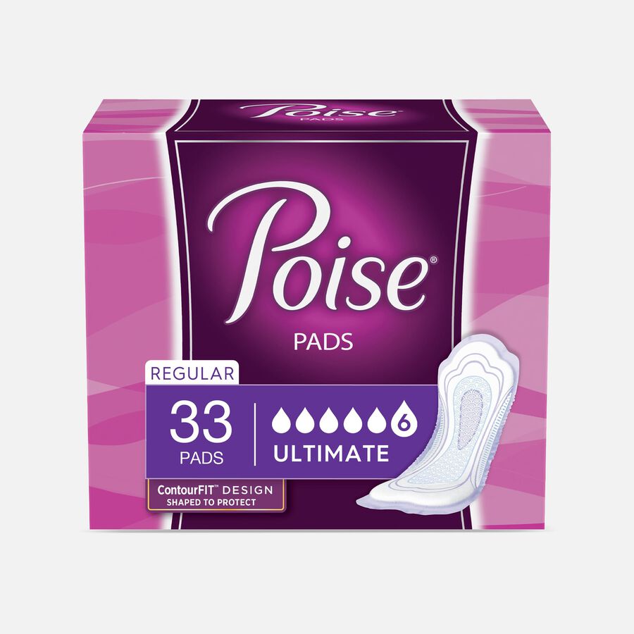 Poise Incontinence Pads, Ultimate Absorbency, Regular, 33 ct., , large image number 0